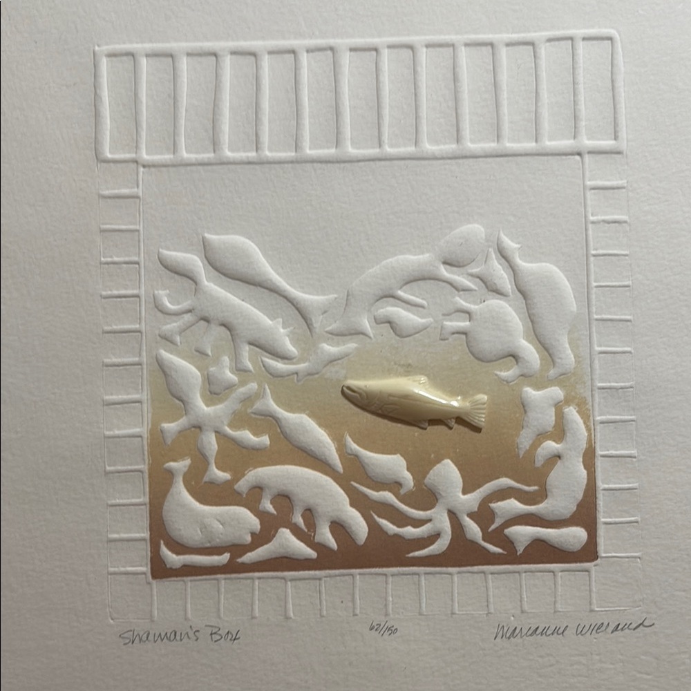 Embossed Art Print ‘Shaman’s Box’ by Alaskan Artist Marianne Wieland - Picture 2 of 4